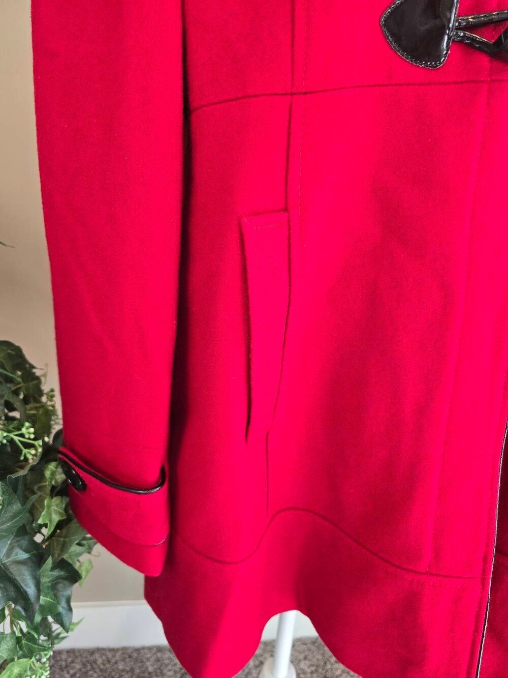 Guess Pea Coat Red Sz XL Wool blend - Picture 4 of 11